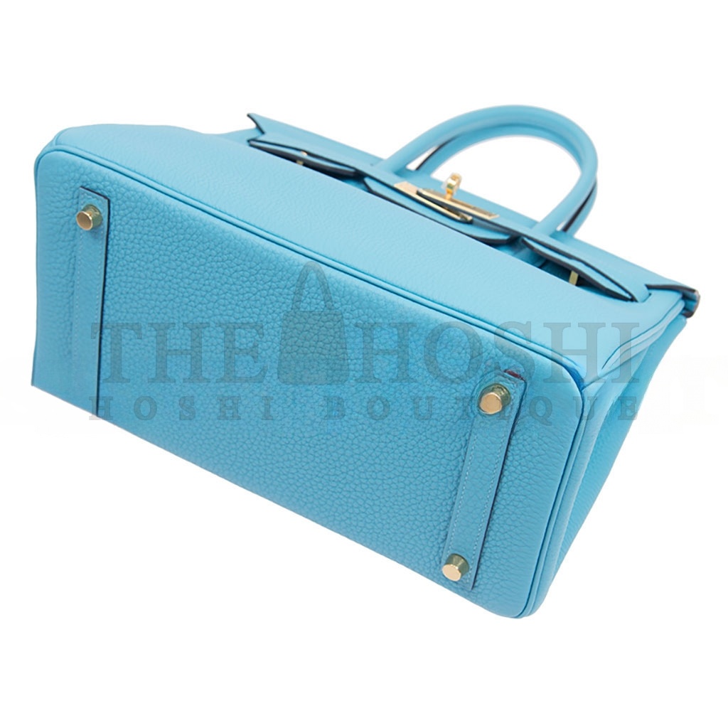 H**me5 BIRKIN 25 EPSOM LEATHER CANDY BLUE GOLD BUCKLE BAG H028369CC7N (25*20*13cm) Master Quality